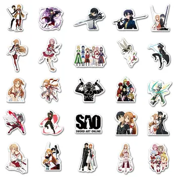 10/30/50pcs/Set Anime Sword Art Online Risanka Nalepke Etiketo Za Skateboard Čelada Darilo Kolesarski Računalnik Prenosni Avto Nalepke