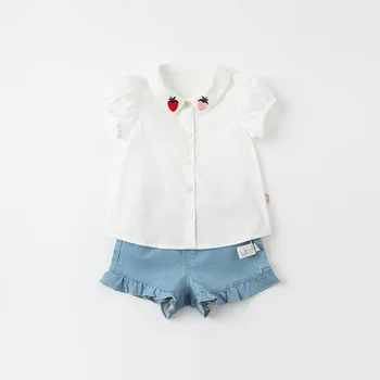 DB17449 dave bella poletje moda baby dekleta, vezenje na majice dojenčka, malčka, vrhovi otroci, visoko kakovost oblačil