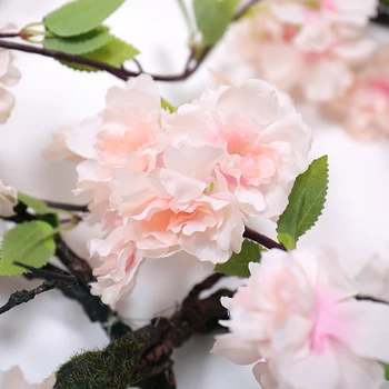 170 cm Ponaredek Češnjev Cvet vinske trte umetno Sakura Garland cvetje Rattan Veje Stranka Domov Poroko Ozadju Dekoracijo Sten