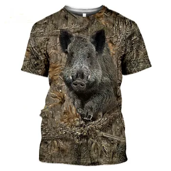 2021 poletje nova moška T-shirt lov živali moose/zajec 3D tiskanje kratka sleeved ulica športna oblačila