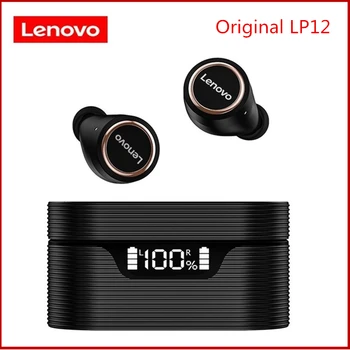 Original Lenovo LP12 TWS Brezžične Slušalke Bluetooth 5.0 Dual Stereo Zmanjšanje Hrupa Bas IPX5 Nepremočljiva Dolgo Pripravljenosti 400mAh