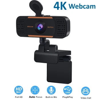 Webcam 4K Polni 1080P HD Spletna Kamera samodejno ostrenje Z Mikrofonom USB Web Cam Za PC Računalnik Mac Prenosnik Namizni YouTube Webcamera