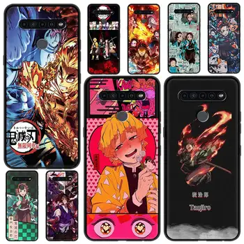 Silicij Primeru za LG K41s K61 K50 G6 K50s k40s k40 G7 G8 Q60 K71 K42 Mehko Telefon Pokrovček Nazaj Lupini Capa Demon Slayer Kimetsu Anime