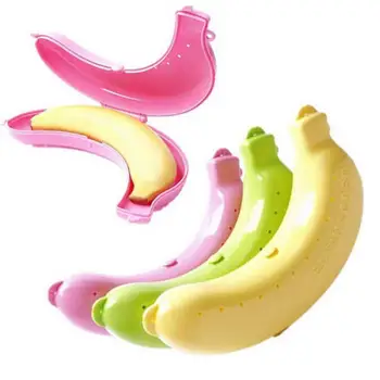 Banana Sadje Zaščitnik Polje Srčkan Tri Barve, Banana Primeru Posodo Potovanje Sladkarije, Prigrizki Za Shranjevanje Hrane Imetnik Prostem Sadje Kosilo Polje