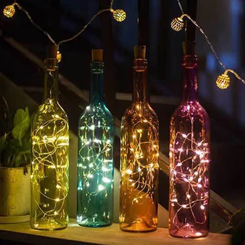 2M 20LEDs Mini LED Počitnice Niz Luči Steklenico Zamašek Stekla Obrti, Za uporabo v Zaprtih prostorih na Prostem, Poroke, Božič Led Luči Dekoracijo