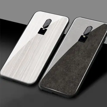 Naravni Marmor Zrn nemoteno couqe sodobne kaljeno steklo mehke silikonske 1+7t pro telefon primeru zajema lupini za OnePlus 6 6t 7 pro 7T