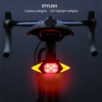 Izposoja Rep Svetlobe Z smerokaze Ultra Svetla USB Polnilne Kolo Zadnje Opozorilo Flasher Luz Bicicleta Luče Posteriore Bici