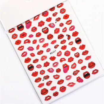 1pc Seksi Rdeče Ustnice 3D Nail Art Nalepke Nohti Dekoracijo Leopard Ustnice Samolepilna Nalepka Valentine Ljubimec Nohte, Nalepke Nalepke