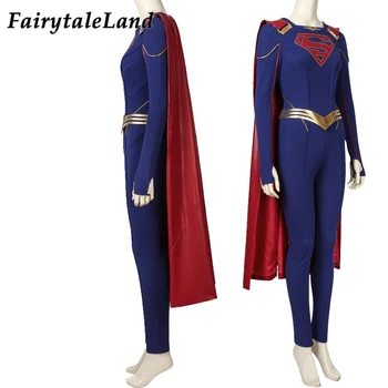 Supergirl 5 Kara Zor -El Kostum Halloween Carnival Odraslih Seksi Žensk Jumpsuit Superheroj Kara Danvers Obleko, Po Meri Izdelano