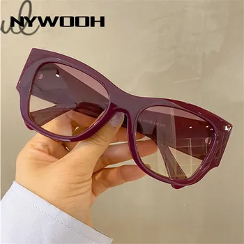 NYWOOH Vintage sončna Očala za Ženske Luksuzne blagovne Znamke Gradient sončna Očala Odtenkih Modnih Kariran Širok Noge Retro Sunglass
