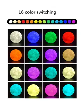 3D Tiskanje Polnilna Moon Light LED Nočna Lučka Ustvarjalni Dotik Stikala Luna Svetlobe, ki se Uporablja za Spalnice Okras, Darila za Rojstni dan