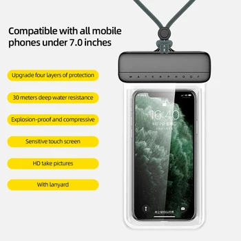 Ihuigol Univerzalno Nepremočljiva Mobilni Telefon Primeru IPX8 Podvodni 30m Tesnilni Vode, ki so dokaz Pametni Telefon Torbica Vrečko Z Vratu Traku 7in