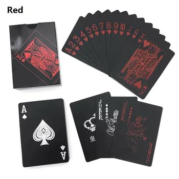 PVC Nepremočljiva Igralne Karte, Poker Karte, Poker Igra Krovu, Zlata Folija Poker Set Plastičnih Čarobne Kartice Nepremočljiva Magic Kartic