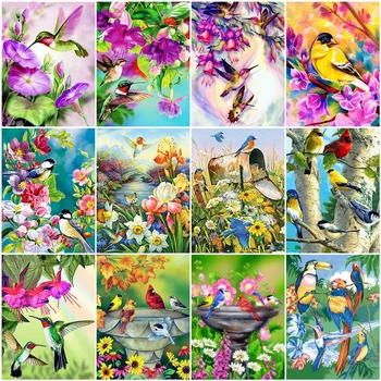 AZQSD DIY Olje, Barvanje Z Številkami Povzetek Živali Domov Dekoracijo, Barvanje Z Številkami Ptica Akril Barve Edinstveno Darilo Wall Art