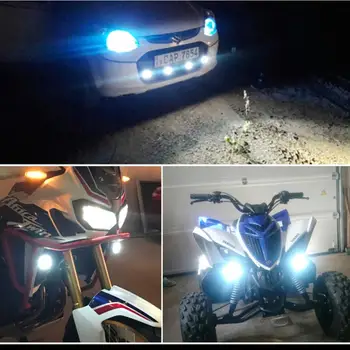 2Pcs Pozornosti 6 LED, ki Delajo Spot Luči Motocikla Meglo Lučka 1200LM LED Mopedi Motorna kolesa Smerniki 6500k Bela Super Svetla