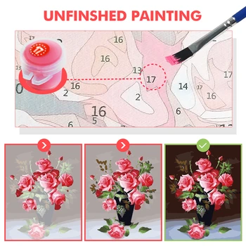 HUACAN Barvanje Z Številkami Sončnično Risanje Na Platno Umetnosti DIY Slike S Številko Cvet Ročno Poslikane Slike Kompleti Doma Dekor