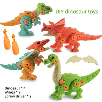 Otroci Igrače DIY Demontaža Dinozaver Igrače, Risanke Matica izvijačem Sestavljanje Modela za določitev Bloki Puzzle Igre Otroci Igrače Fantje Darilo