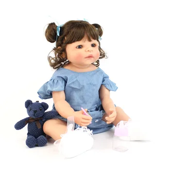55 cm Polni Silikona Prerojeni Baby Doll Igrača Za Dekle Boneca Vinil Novorojenčka Princesa Malčka Bebe Živ Darilo za Rojstni dan Prisoten