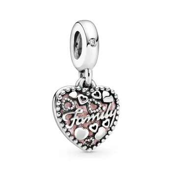 2021 Nove 925 Sterling SREBRO čare Ljubezni Vam Srce Ključavnico Čar fit Original Pandora Zapestnica srebrno 925 nakit