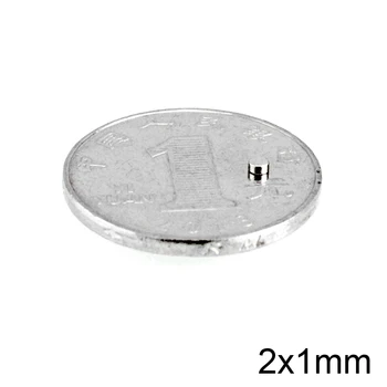 100~5000PCS 2x1 Majhne Okrogle Magnet 2 mm*1mm Neodymium Močan Magnetni 2x1mm Stalno NdFeB Močan Magnet 2*1 mini Disc magnet