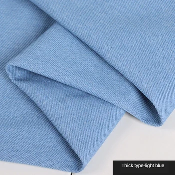 Čisti Bombaž Oprati Traper Tkanine, Jeseni in Pozimi se Zgosti Mehka Majica Oblačila Tkanine Tanke DIY Obleko Šivanje Barva Modra