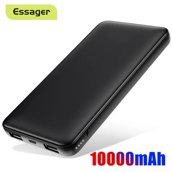 Essager Moči Banke 10000mah Slim, USB Powerbank 10000 mAh Poverbank Prenosni Polnilec Zunanji Baterijski Paket Za iPhone Xiaomi