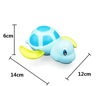 3pcs Srčkan Cartoon Živali Tortoise Klasična Otroška Vode Igrača za Malčke Plavati Želva Rane-up Verige po maslu Otroci Plaža Kopel Igrače