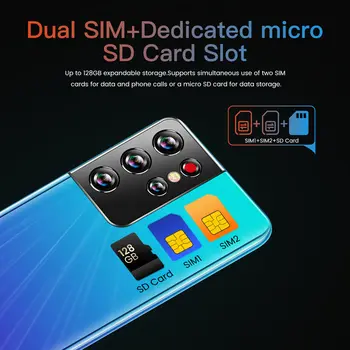 Novo 2021 S21U 4+64GB Dual SIM 16+32MP 8 Core Andriod 10 Mobilni Telefoni 6.1 Palčni Obraza, Prstnih ID Poceni Pametni Telefon MTK6889