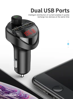 UKV-Oddajnik Avto Polnilec Bluetooth Car Audio MP3 Predvajalnik TF Kartice Komplet 3.4 Dvojno USB Avtomobilski Telefon, Polnilec Za Xiaomi