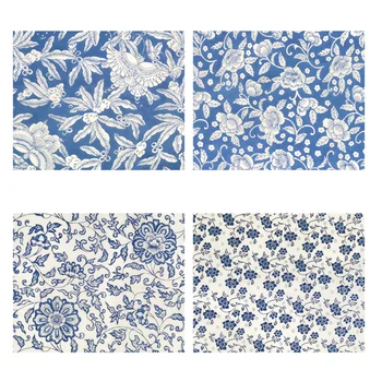 Keramični Papir za Prenos Pisane Rože Papir, Modro in Belo Nalepko 54x37cm Visoko Temperaturo Keramični Decals