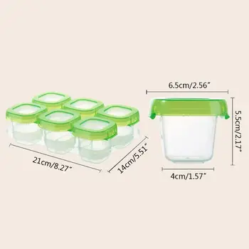 6 Kos Baby Plastične Hrane, Posode Mini Odvajanja Zamrznitev Lonci Škatle Kocka Zamrzovalnik Škatla Za Shranjevanje