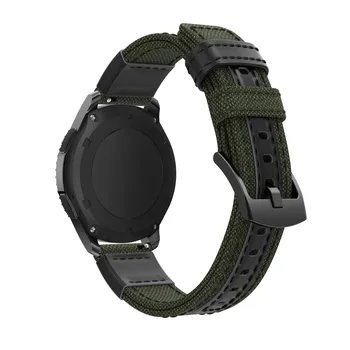 22 mm Vojske Zelena Najlon Trak za Samsung Galaxy Watch 46mm 3 45mm Prestavi S3 Meje Klasičnih Zamenjajte Band Športna Oprema Correa