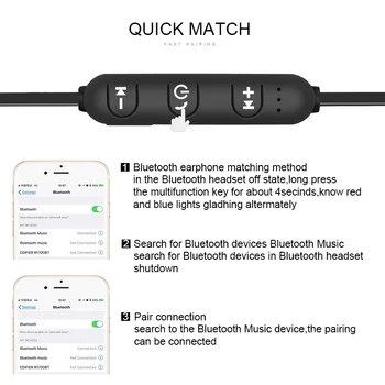 5.0 Bluetooth Slušalke Športne Neckband Magnetni Brezžične slušalke Stereo Čepkov Glasbo, Slušalke Z Mikrofonom Za xiaomi Samsung