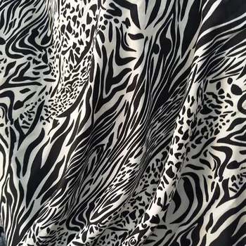 Lepa Bela Šifon Tkanine Seksi Leopard zebra Print Posnemajo Svila Šifon Krilo Tkanine, Šivalni Material, DIY Poletje Obleko