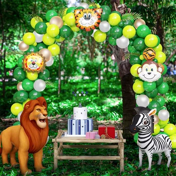144 kos Živali Baloni Garland Kit Jungle Safari Temo Stranki Dobave Prednost Otroci, ki so Fantje Rojstni Baby Tuš Odlikovanja