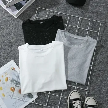 Sije Ženska Tshirts Korejski Modi RoundNeck Nekaj Kratek Rokav Vrhovi Prevelik T Shirt Nočno Nebo Design