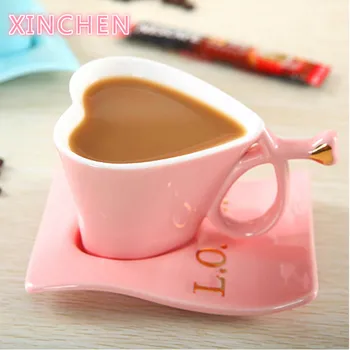 Nove neposredne prodaje ustvarjalno srce-oblikovane keramične skodelice Evropske kave v obliki srca tea cup nekaj pokal vrč skodelico kave