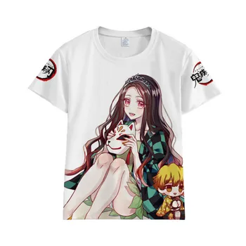 Priljubljen anime 3D tiskanje poletje študent fantje in dekleta kratka sleeved krog vratu majica, risanka anime otroci T-shirt oblačila