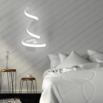 Ob postelji Soba, Spalnica Steno Dekor Umetnosti LED Spirala Luči Sodobnih Ustvarjalnih Wall Mount Kovinski Sconces Lučka