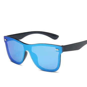 Moda Pravokotnik iz Enega kosa moška sončna Očala Sijoče Pisane Prevlečeni Anti-glare sončna Očala Za Moške UV400