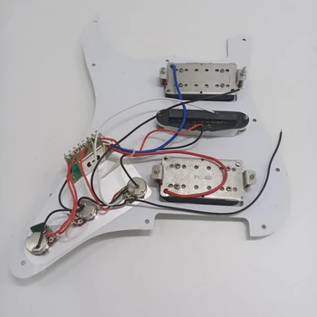 Električna Kitara Pickguard Pickups Naložen Prewired Nič Ploščo Skupščine HSH Bela za Humbuckers Kitaro