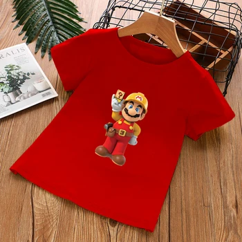 Poletje Otrok Novih Harajuku slogu Klasične Igre Super Mario t shirt Fant Dekle Mario Bros natisni t-majice Otrok Hip Hop tshirt