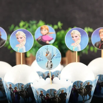1pcs/Veliko Zamrznjene Elsa Princesa Teme Cupcake Torto Toppers Rojstni Dekor Otroci Torto Zastavo Anniversaire Torto Dobave