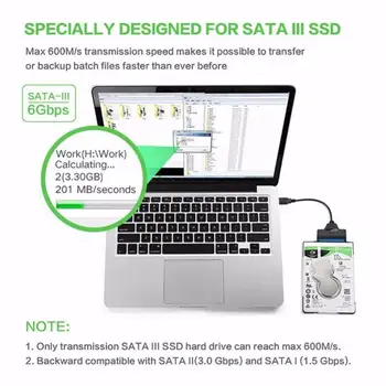 Vroče Prodajo Visoko Kakovostnih SATA III, USB Kabel za Trdi Disk Adapter Kabel Adapter Do 6 Gbps Podpiranje 2,5 Cm SSD HDD Trdi Disk