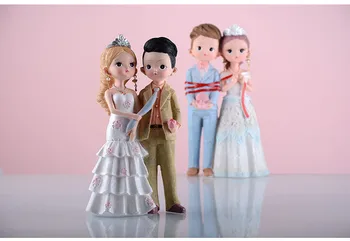 Sladko in smešno poročna torta pokrivalo figurice neveste in ženina pokrivalo za poroko decoartion daril in uslug