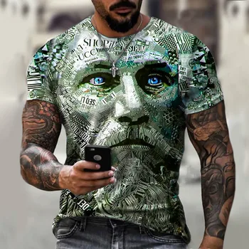 Nov slog vroče prodajo v 2021 3D mens T-shirt gospod slog design kratke rokave poletje moda lep Prevelike majice s kratkimi rokavi moški