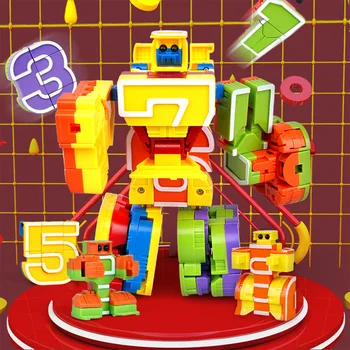Čarobno Številke Ustvarjalne Bloki Montaža Izobraževalne Bloki Akcijska Figura, Preoblikovanje Robot Deformacije Angleški Pismo Igrače