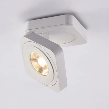 COB Zložljiva Vgradne LED Luči, 10W, 12W, Površinsko Nameščena Led Stropne Svetilke Pozornosti, 360-Stopinjski Zasuk, AC220V