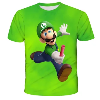 Mario otroci oblačila dekle, T-Shirt fantje oblačila, Majice Kratek Rokav t-shirt je Super Mario Tiskanje Vrh Mario Brat baby girl obleke