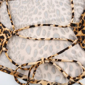 Ženske Leopard, Tiskanje Nepravilne Triple-Stisnjena Šal Povodcem Čipke-Up Brezrokavnik Ženske Zavit Vrh Leopard Tiskanja Ena Velikost